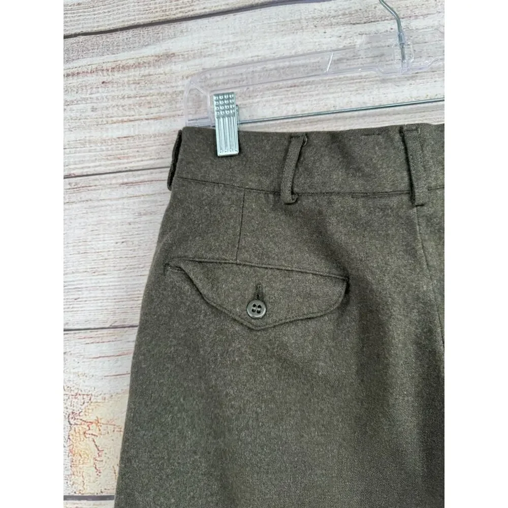 Vintage 50's 1957 US Army Wool‎ Trousers Men's 27x30 Kersey Green